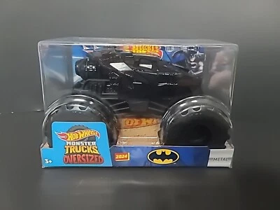 2024 Hot Wheels Monster Trucks Oversized DC Batman BATMOBILE 1:24 Dark Knight - Image 1 of 4