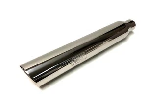 45 Slant Cut exhaust tip Inlet 2.25ID 2 3/8OD T 3.5, L22"   - Picture 1 of 4