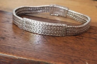 Ross Simon Sterling silver Braided/Dot 3 row mesh multi chain bracelet Bali ATI  - Image 1 of 4