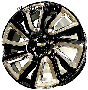 22" Gloss Black Chrome OE 5901 SHD Replica Wheels 2022 Cadillac Escalade 6x5.5 - Picture 1 of 4