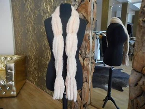 NERZSCHAL GESTRICKT GEWEBT NERZ STOLA MINK SCARF ROSA PELZ SCHAL NERZ SCHAL - Bild 1 von 8