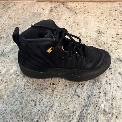 Jordan 12 Retro PS Zapatos para Niños Pequeños Talla 13c Negro Taxi Gamuza Nike Air 151186 071 Foto 1 de 4
