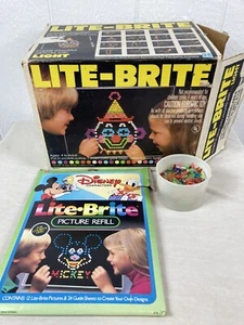 Vtg Lite Brite With Original Pegs Box Disney Refills Works 1981 - Picture 1 of 10