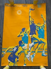 OLYMPIC GAMES BASKET MUNCHEN 1972 PALLACANESTRO manifesto affiche poster