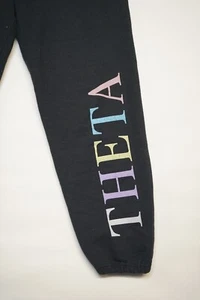 Gildan Fleece Elastic Bottom Black Sweatpant Theta - Picture 1 of 11