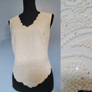 Dressbarn Collezione Maglia Donna Con Perline Piccola Panna - Foto 1 di 12