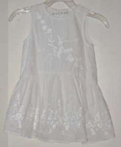 NUTMEG Size 9-12 Months White Sleeveless Embroidered Fully-Lined Dress - Foto 1 di 2