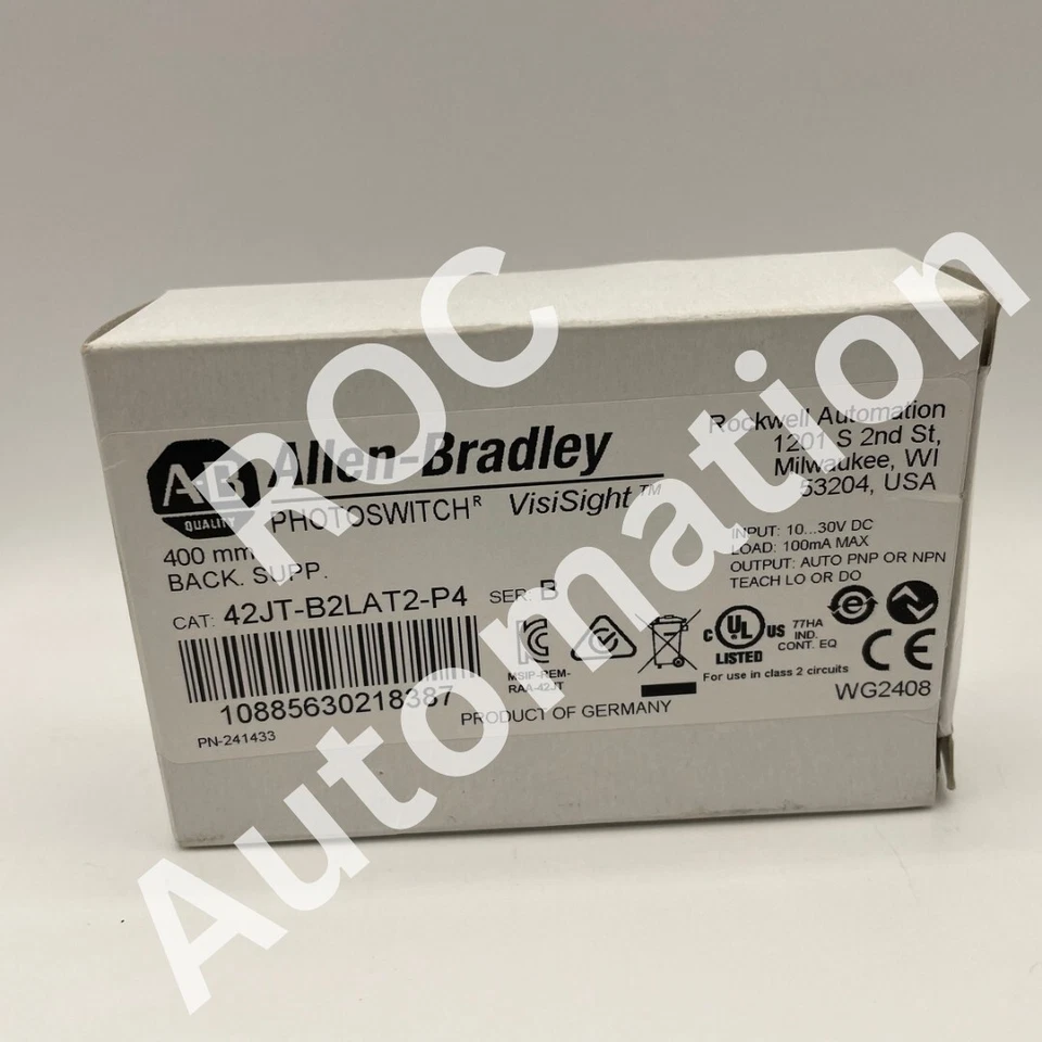 New Allen-Bradley 42JT-B2LAT2-P4 Ser B Photoswitch VisiSight Sensor 400mm - Image 1 of 3