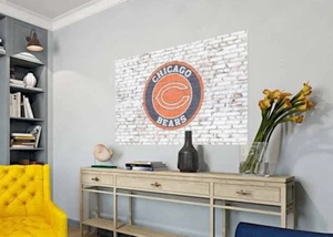 Chicago Bears on Brick Wall NFL Football Wohndeko Kunstdruck Poster/Leinwand - Bild 1 von 5