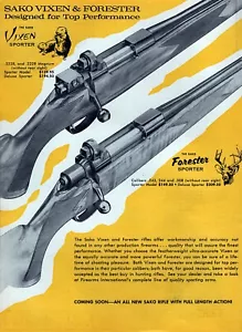 Sako Vixen & Forester 1961 rifle deportivo original vintage anuncio impreso - Imagen 1 de 1