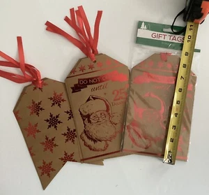 Unique Jumbo Vintage Looking Christmas Gift Tags Santa 8-1/2” X 5-1/4” Lot 16 - Picture 1 of 2