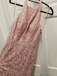 Tiffanys Mia Size 2 Rose Pink Evening dress Fishtail Gown tulle Sequin NWT - Picture 1 of 19