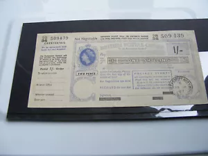 1967 British 1/- Postal Order With Counterfoil Stamped Nottingham - Picture 1 of 5