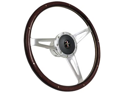 1968-1978 Ford Mustang S9 Classic Espresso Wood Steering Wheel Kit, Running Pony - Image 1 of 4