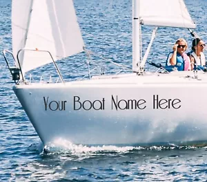 Boat Name Decal Vinyl Sticker Kayak Canoe Custom Sailboat Name Vinyl Decals (x2) - Bild 1 von 13