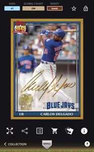 Topps Bunt 2021 Carlo Delgado Iconic Archive Digital - Picture 1 of 3