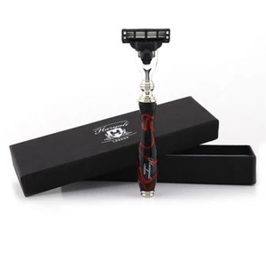 Maquinilla de afeitar 3 Edge para hombre, maquinilla de afeitar ergonómica para hombre estampado rojo y negro - Imagen 1 de 3