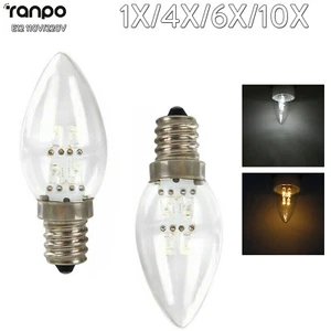 1x 10x E12 LED Candle Light Bulbs 4LEDs 1W Equivalent 10W Halogen Lighting Lamps - Picture 1 of 12