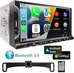 Autoradio Double DIN 7" HD Tactile CarPlay Android Auto Bluetooth Caméra Recul - Imagen 1 de 6