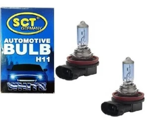 2 x H11 WHITE PLASMA HEADLIGHT ORIGNAL BULB HIGH QUALITY 12V 55W HEADLAMPS SCT - Picture 1 of 1