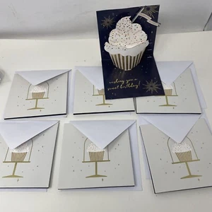 (6) BIRTHDAY Greeting Card 3D Pop Up Card New Card Celebrate Cupcake MSRP $7 Ea - Picture 1 of 5