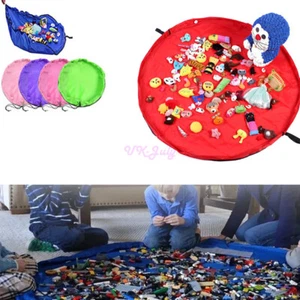 150cm Kids Play Mat Bag Portable Toy Storage Organizer Lego Toys Drawstring Bag - Picture 1 of 16