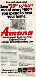 1978 Vintage Print Ad Amana High Efficiency All-Electric Heat Pumps Central Air - Picture 1 of 2