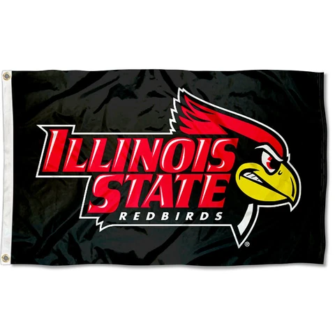 Illinois State Redbirds Black Flag Large 3x5 Cover