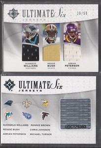 ADRIAN PETERSON REGGIE BUSH 2009 UD Ultimate Collection Six Jerseys #6J-27 26/50