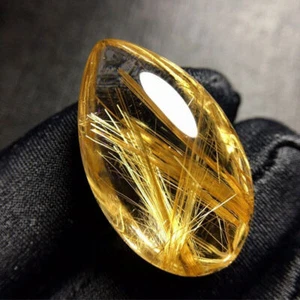 Citrine Mineral Specimens Rutilated Crystal Quartz Pendant Natural Hairstone - Picture 1 of 13