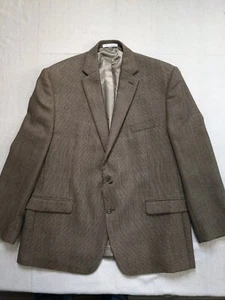 46R Men's Jacket Brown 100% Wool Tweed Chaps Ralph Lauren - Picture 1 of 13