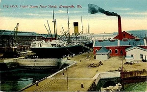 BREMERTON WA DRY DOCK PUGET SOUND NAVY YARDS - Foto 1 di 2