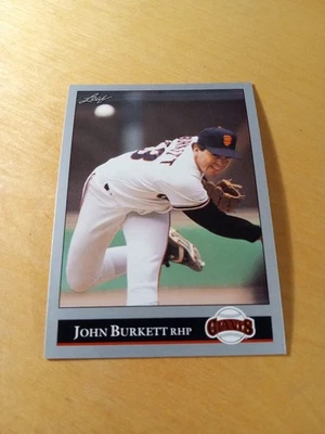 1992 Leaf #179 JOHN BURKETT San Francisco Giants Baseball Card, Pitcher, SP (NM) - Image 1 of 2