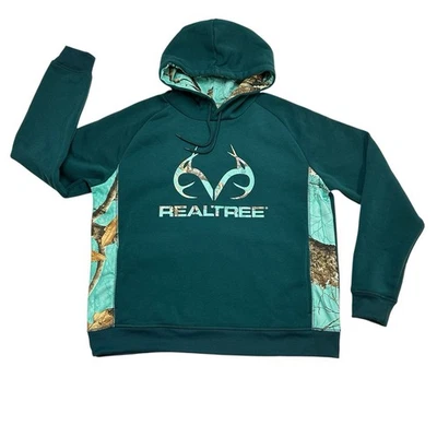 Realtree 连帽衫女式 XL 卫衣浅绿色迷彩二手状况完好 — 第 1/4 张图片