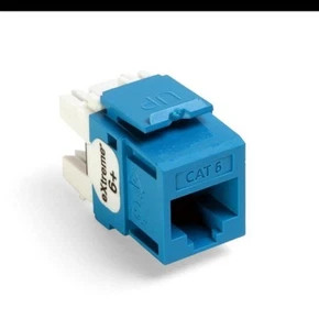 Leviton 61110-BL6 Extreme Category 6 UTP Quickport Jack Blue 25-pack - Photo 1/2