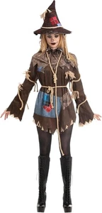 Erwachsene Frauen Grusel Vogelscheuche Kostüm für Halloween Verkleiden Party - Bild 1 von 6