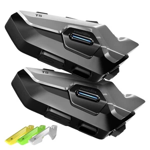 2X T5 Motorcycle Bluetooth Headset Speaker Weatherproof Helmet Live Headphone FM - Picture 1 of 20