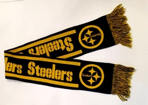 NFL Pittsburgh Steelers Black + Gold Scarf 58” by 6.5” Football Forever Avon - Bild 1 von 5