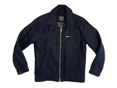 ABERCROMBIE & FITCH Black Warm RAFANELLI ITALIAN WOOL JACKET Winter Coat Men XL - Image 1 of 4