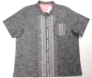 New Tommy Bahama Sarizana Stripe Camp Shirt Men's 2XL Short Sleeve NWT Button Up - Picture 1 of 12