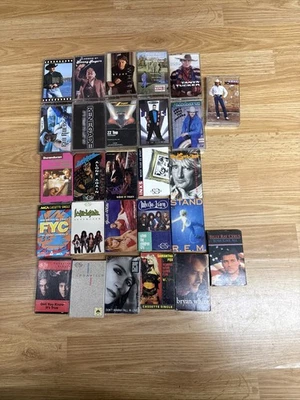 80s 90s Rock Pop Country  Cassette Tape LOT of 27  MIXED Genres Artists - Image 1 of 4