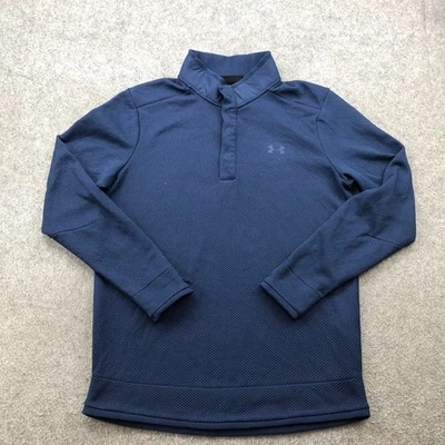 Pullover Under Armour Para Hombres Azul Medio Manga Larga 1/4 Cremallera Golf ColdGear Suelto Foto 1 de 4