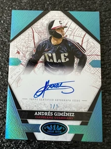 2025 Topps Tier One Andres Gimenez Blue Foil City Connect Signatures Auto #1/1 - Picture 1 of 4