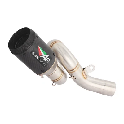 For Kawasaki Ninja ZX6R ZX636 2009-2022 Carbon Exhaust Mid Link Pipe Muffler - Image 1 of 4