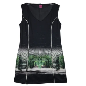 Save The Queen Secret Garden Tunika Minikleid ärmellos schwarz grün gefüttert Gr. XL - Bild 1 von 12