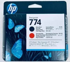 Cabezales de impresión originales HP 774 negro mate/rojo cromático P2V97A OCT 2023 - Imagen 1 de 2