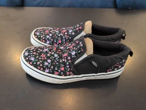 Zapatillas sin cordones Vans negras florales Asher Missy para mujer talla 5 - Imagen 1 de 5