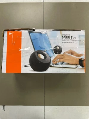 Creative Pebble V3 2.0 Bluetooth Speaker System, 8 W RMS, Black - Image 1 of 2