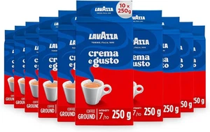 Lavazza Crema e Gusto Classico, Ground Coffee Dark Roast, 250g Each, 10-Pack - Picture 1 of 6