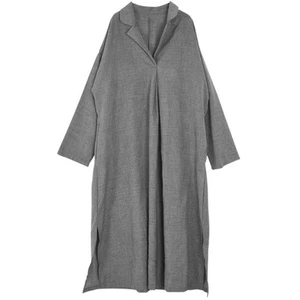 Plus Size Maxi Dress Women's Vintage Elegantlong Dress V Neck Long Sleeve5677 - Picture 1 of 10